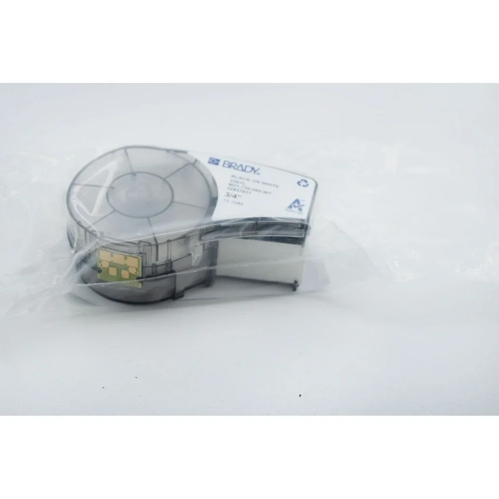 Brady M21-750-595-WT Black on White Vinyl Label Tape Cartridge 0.75 inch x 21 ft